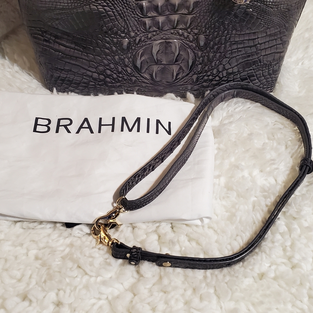 Brahmin Large Duxbury Nocturnal Melbourne Charcoal Gray. Leather. New With Tag - Picture 8 of 10
